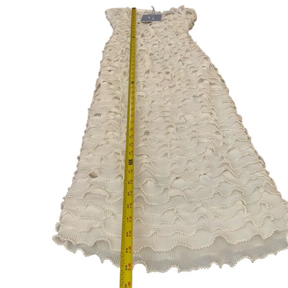 NWT Gianni Binni X Venita Aspen Odette Plisse Pearl Trim Strapless Sheath Dress - Picture 12 of 16